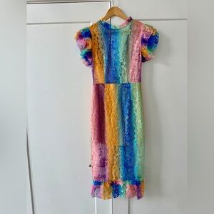 Stunning boutique rainbow lace dress